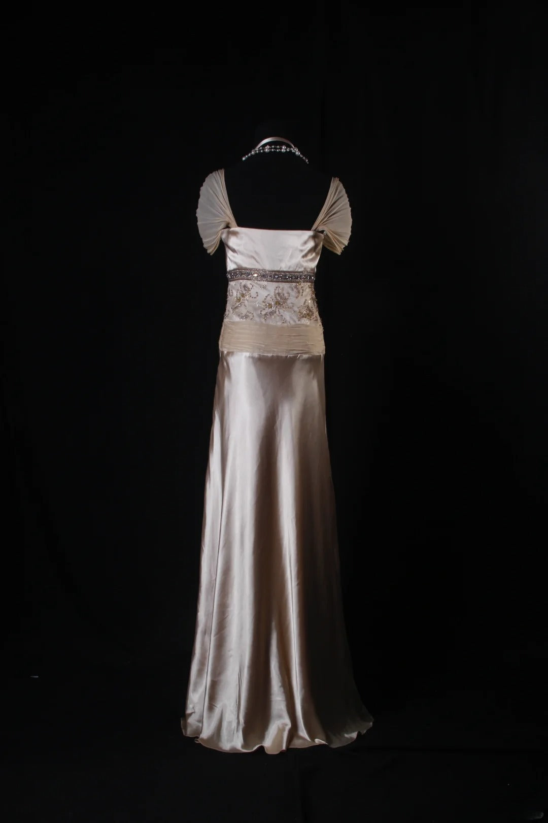 Classy Prom Dresses 1950s A line V Neckline Champagne Chiffon With Beaded Vintage Long Parties Gowns Evening Dress AS210