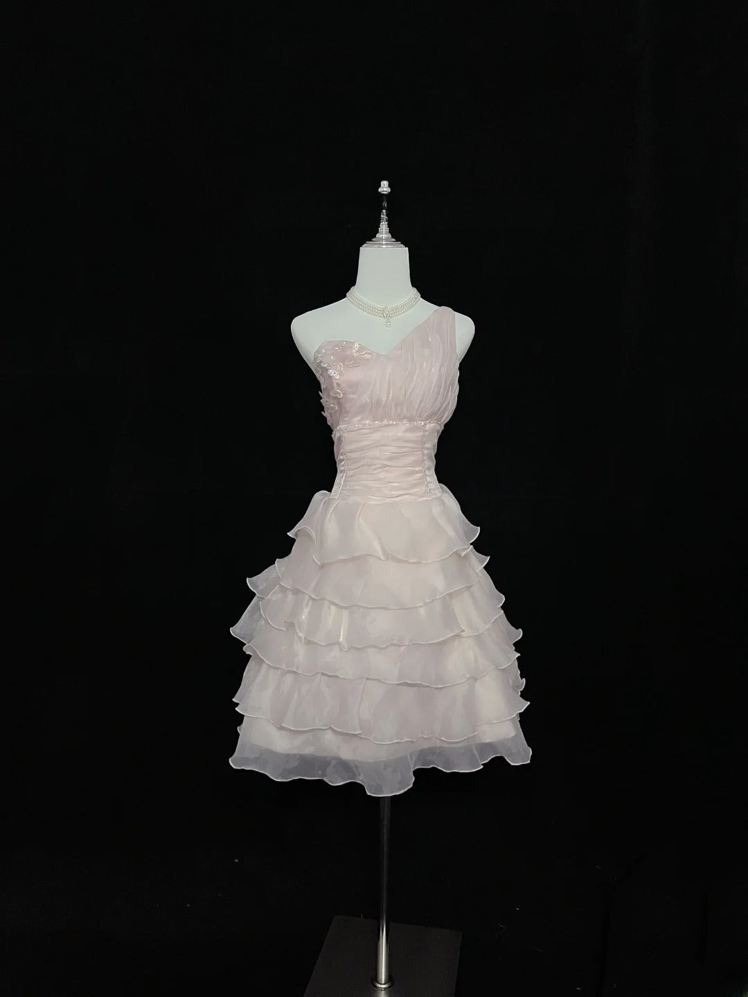 Simple Homecoming Dresses A line Knee Length One Shoulder Pink Birthday Cocktail Dress Ideas Outfits RB7611