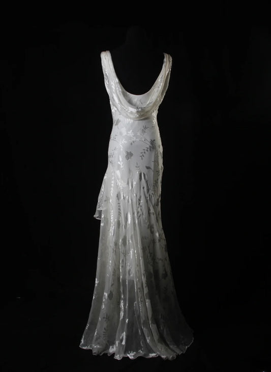 Classy Prom Dresses 1950s Mermaid Cowl Silver Gray Chiffon With Beads Vintage Long Parties Gowns Evening Dress AS213