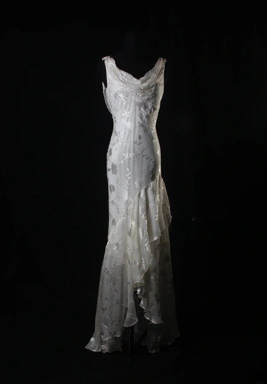 Classy Prom Dresses 1950s Mermaid Cowl Silver Gray Chiffon With Beads Vintage Long Parties Gowns Evening Dress AS213