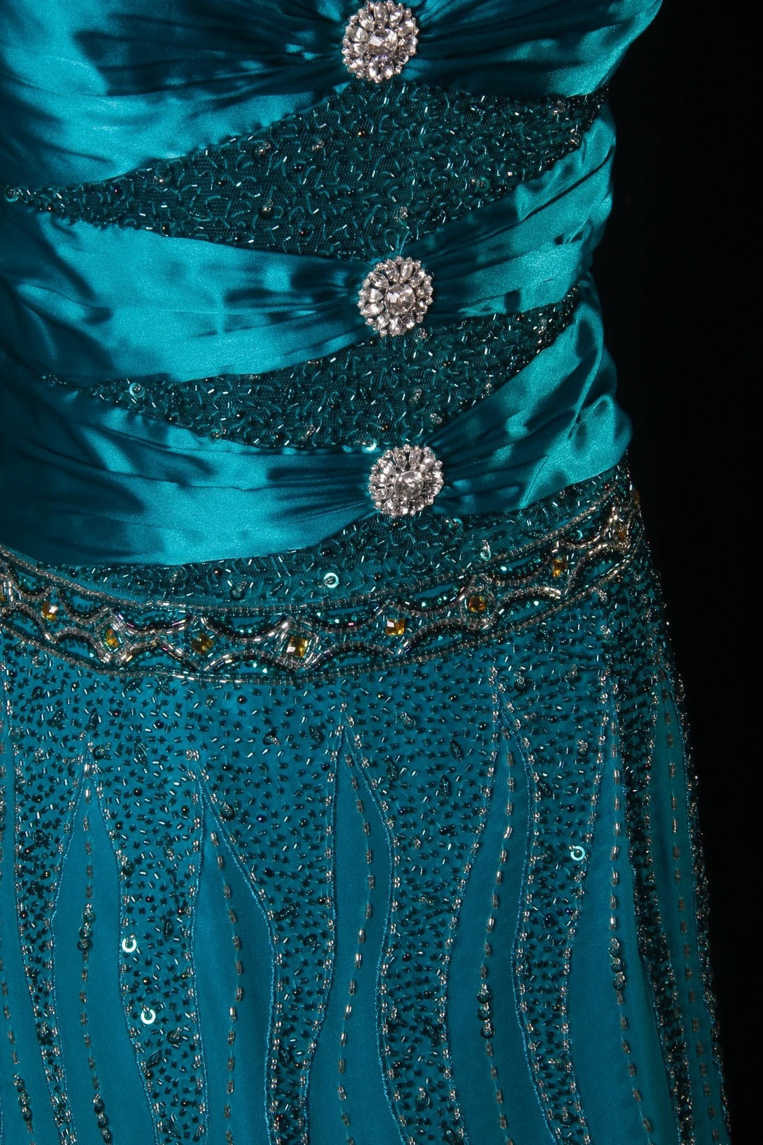 Classy Prom Dresses 1950s A line V Neck Blue With Beads Gem Vintage Long Parties Gowns Evening Dress AS214