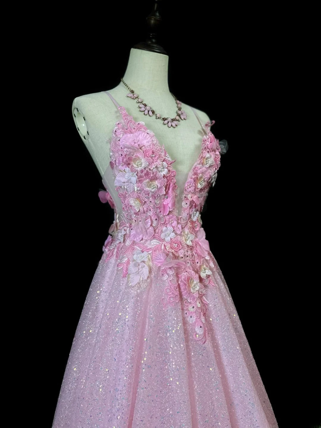 Vintage 90s Prom Dresses Ball Gown Spaghetti Strap Light Pink With Flowers Long Party Gown Formal Outfits RB6015