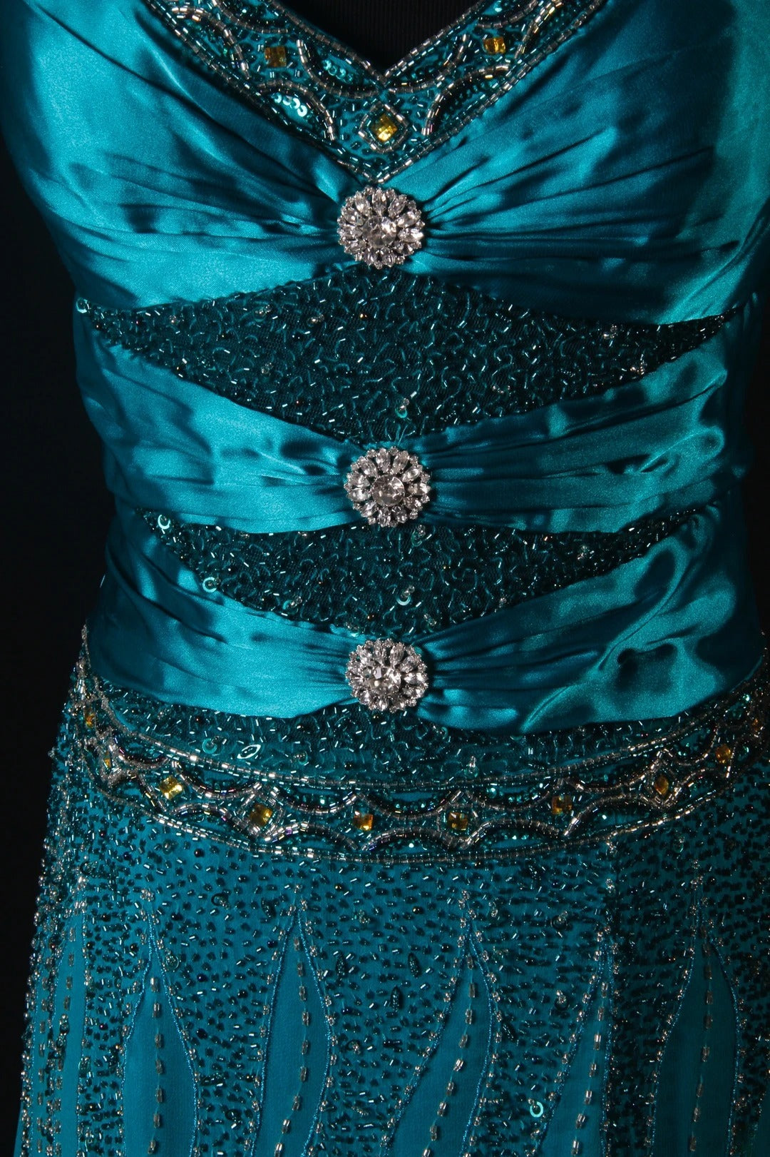 Classy Prom Dresses 1950s A line V Neck Blue With Beads Gem Vintage Long Parties Gowns Evening Dress AS214