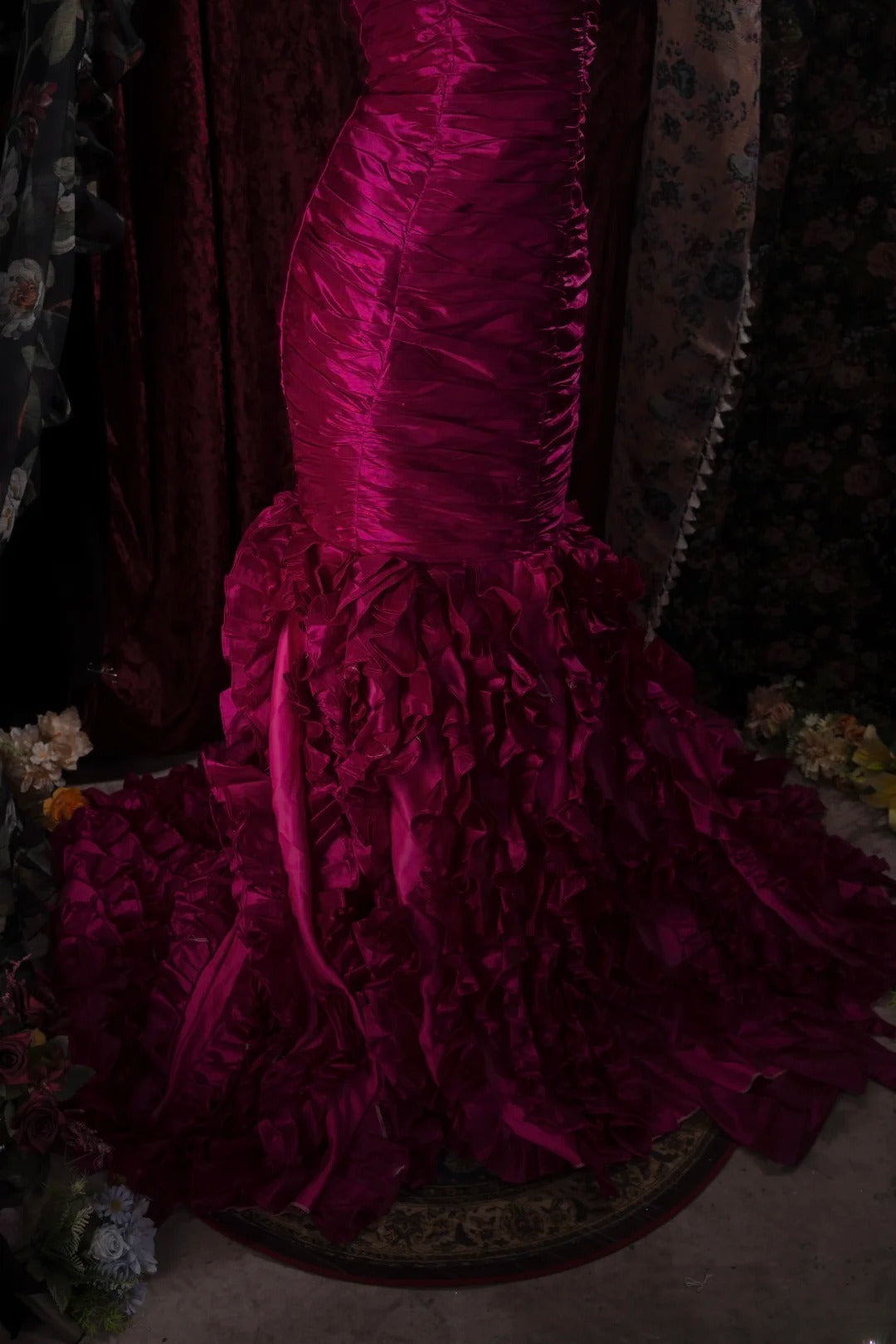 Modest Mermaid Sweetheart Fuchsia With Tiered High School Dances Prom Dresses 8th Grade Formal Outfits Evening Gown RB8490