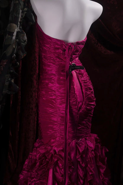 Modest Mermaid Sweetheart Fuchsia With Tiered High School Dances Prom Dresses 8th Grade Formal Outfits Evening Gown RB8490
