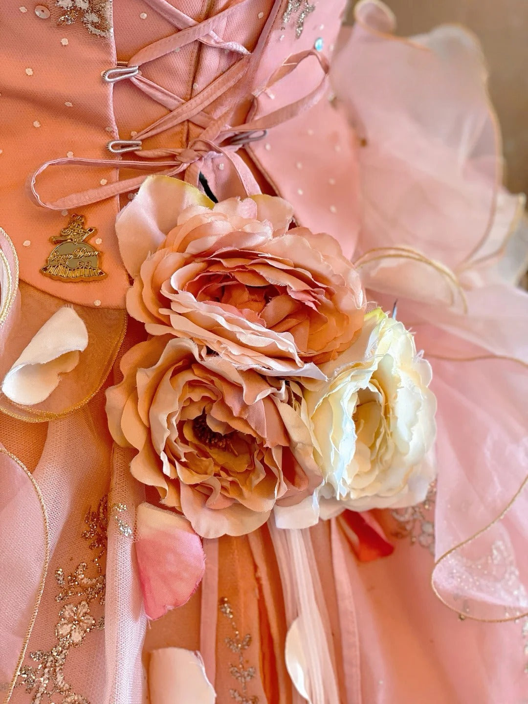 3D Floral Tiered Layers Strapless Pink Quinceanera Dress Ball Gown Sweet 15 Gown RB9144