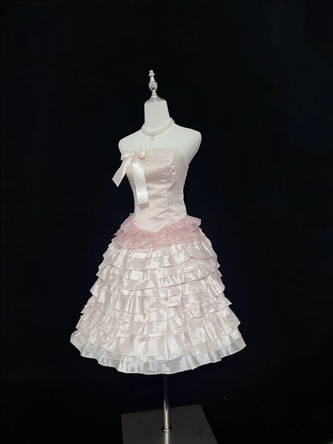 Cute Homecoming Dresses Ball Gown Knee Length Strapless Pink Birthday Cocktail Dress Ideas Outfits RB7619