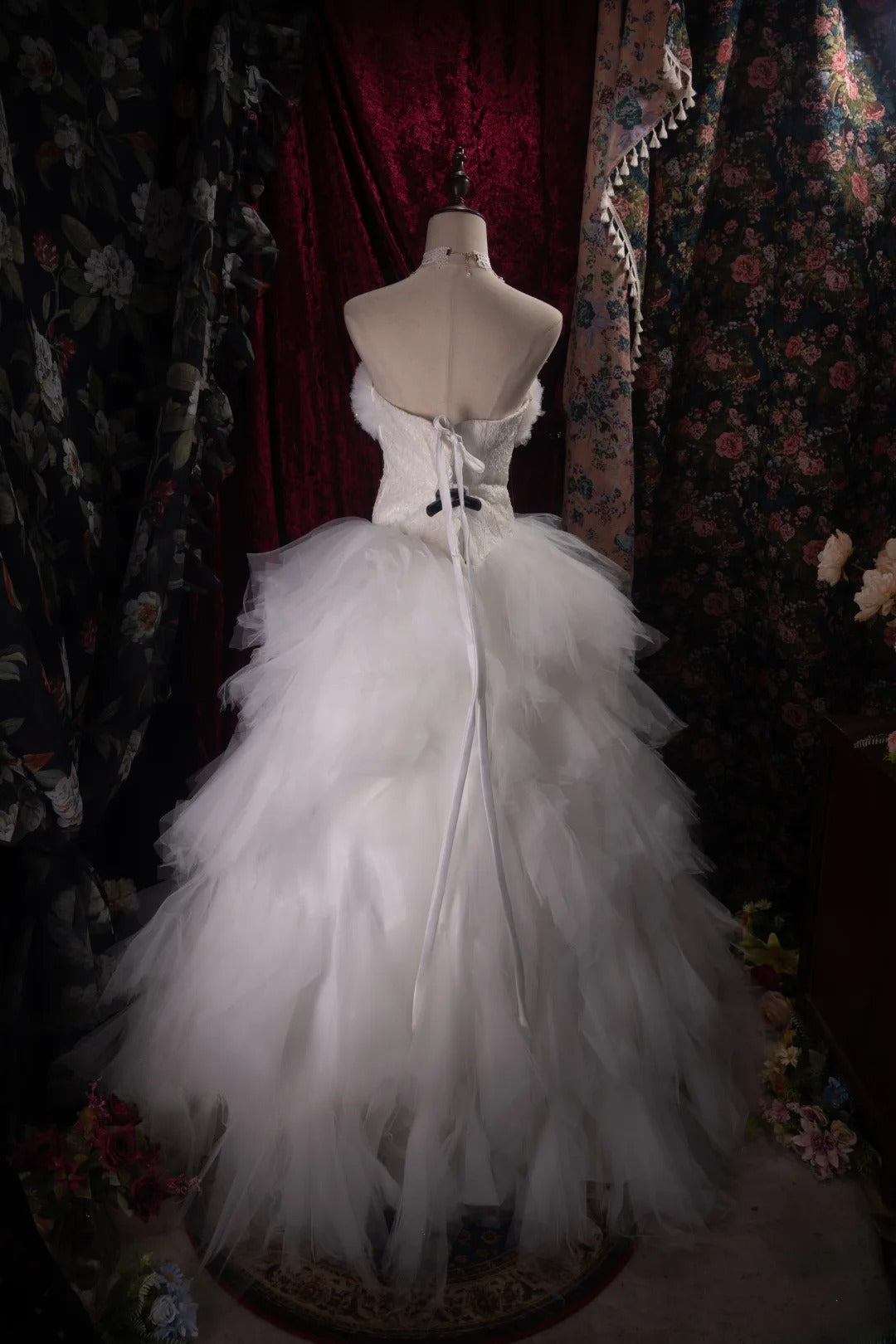 Dreamy Ball Gown Formal Events Strapless White Tulle With Tiered Quince Dress Quinceanera Dresses Birthday Outfits RB8492