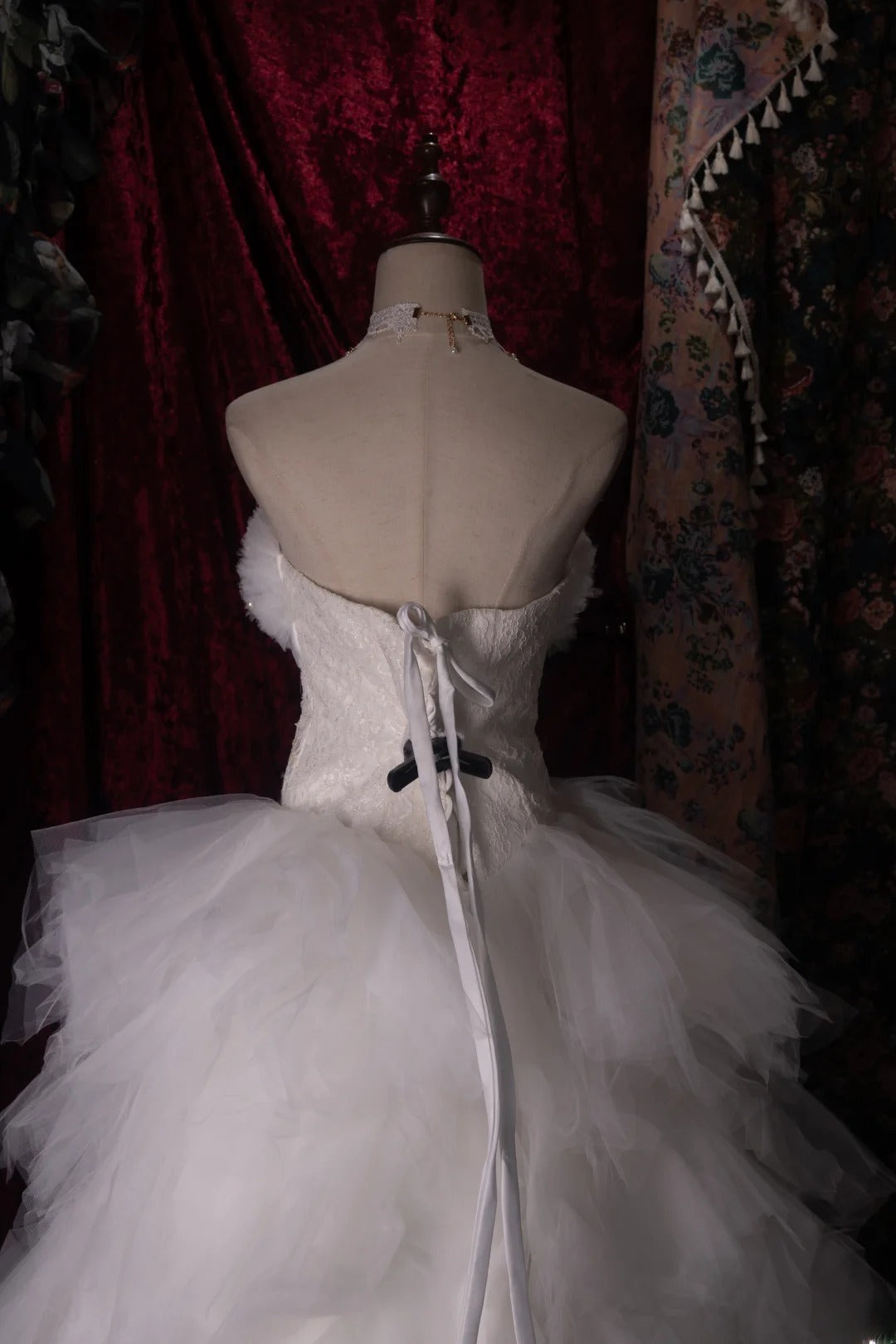Dreamy Ball Gown Formal Events Strapless White Tulle With Tiered Quince Dress Quinceanera Dresses Birthday Outfits RB8492