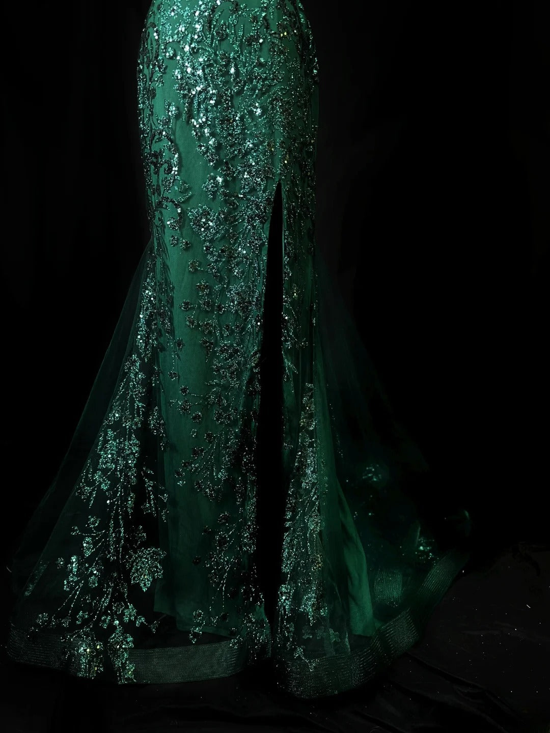 Beautiful Prom Dresses Mermaid Halter Dark Green Sequin With Backless Long Formal Outfits RB6022