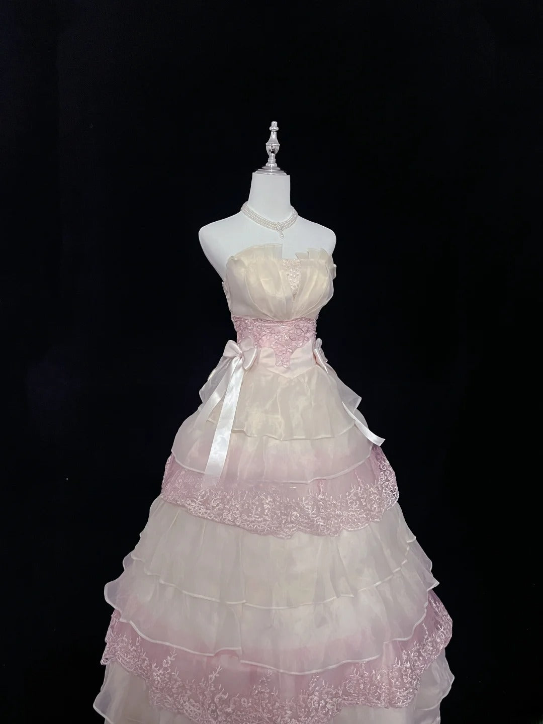 Fairytale Dream Ball Gowns Strapless Pink With Tiered Layers Long Quince Dress Voluminous Ideas Quinceanera Dresses Formal Dress RB7623