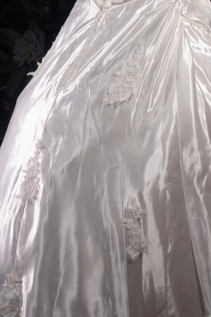 Pretty Ball Gown Strapless White Lace 2000s With Appliqued Long Autumn Winter Bridal Dress Wedding Dresses RB8496