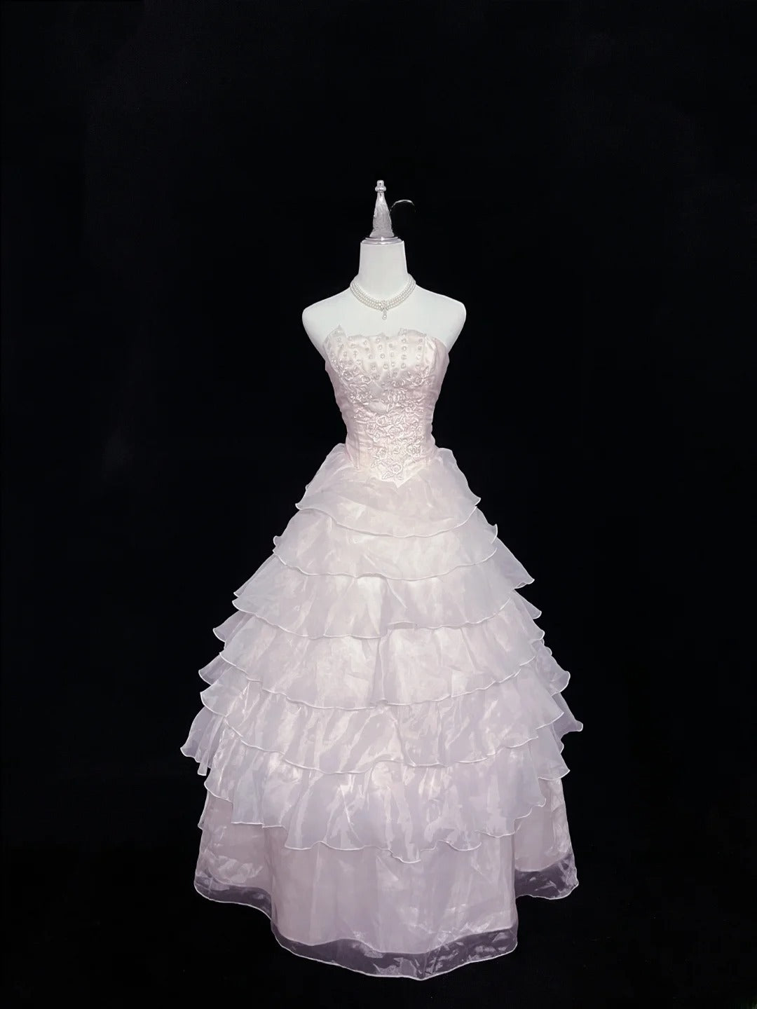 Fairytale Dream Ball Gowns Strapless Light Pink With Lace Poofy Long Quince Dress Voluminous Ideas Quinceanera Dresses Vestidos De 15anos RB7625