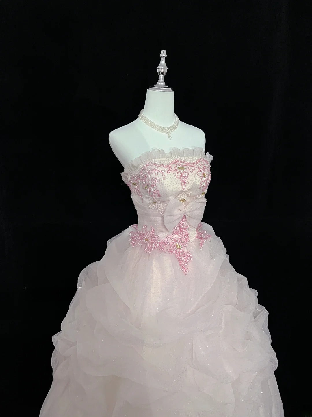 Fairytale Dream Ball Gowns Strapless Pink Poofy Long Quince Dress Voluminous Ideas Quinceanera Dresses Vestidos De 15anos RB7629