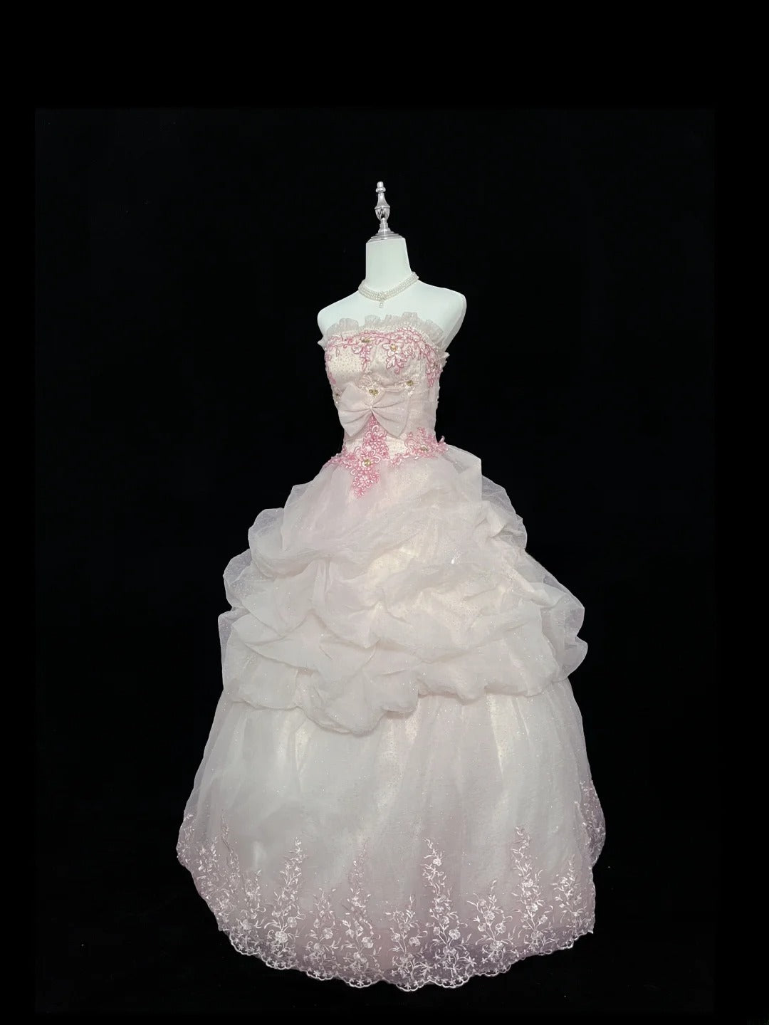 Fairytale Dream Ball Gowns Strapless Pink Poofy Long Quince Dress Voluminous Ideas Quinceanera Dresses Vestidos De 15anos RB7629