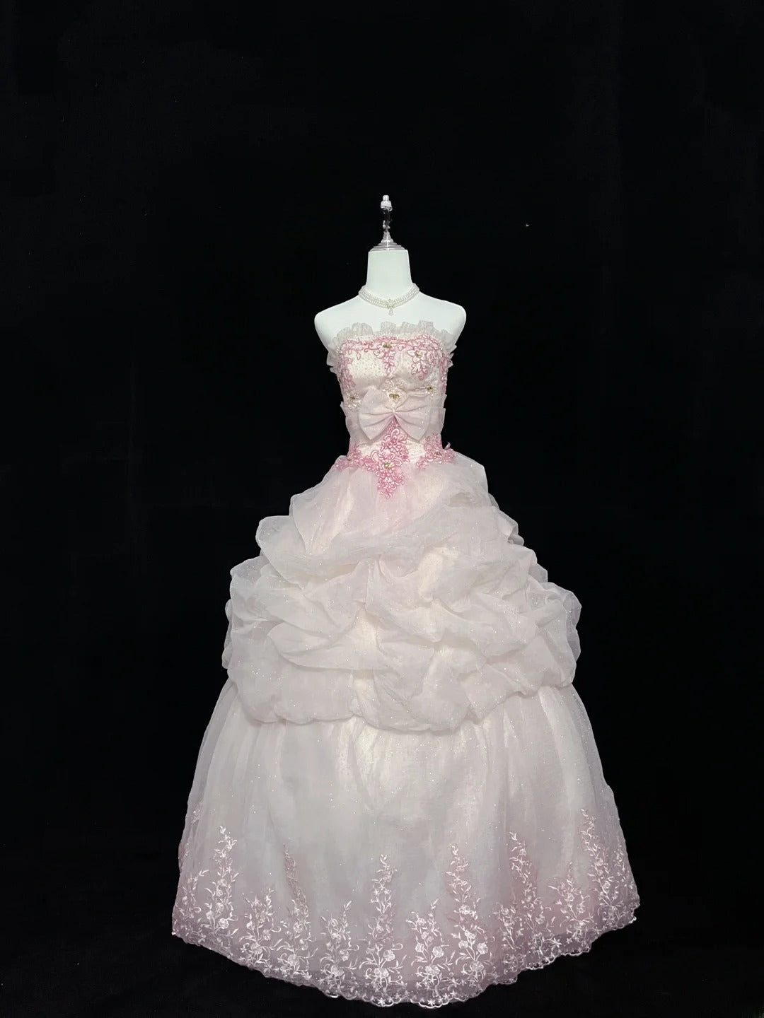 Fairytale Dream Ball Gowns Strapless Pink Poofy Long Quince Dress Voluminous Ideas Quinceanera Dresses Vestidos De 15anos RB7629