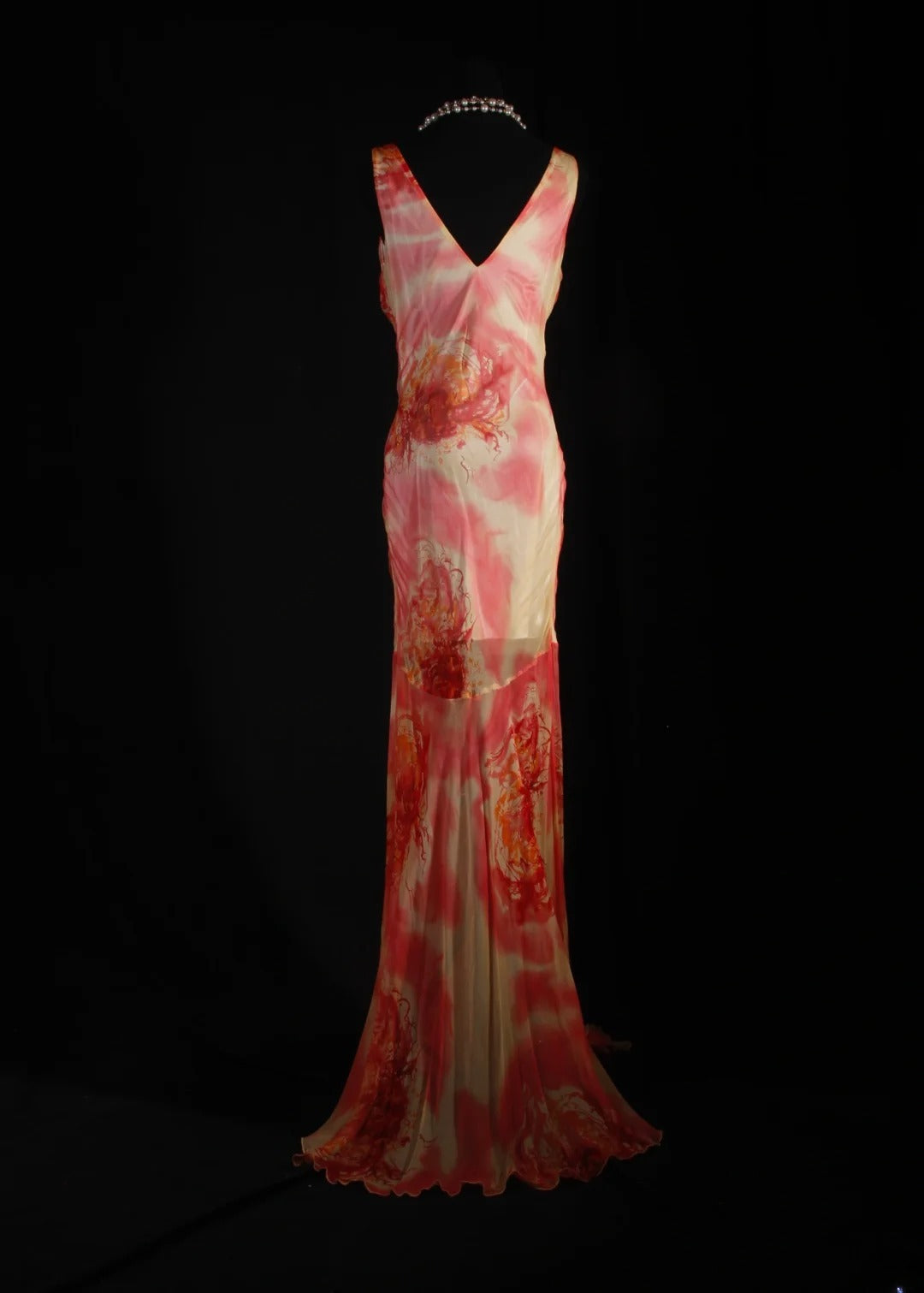 Classy Prom Dresses 1950s Mermaid V Neck Floral Chiffon Vintage Long Parties Gowns Evening Dress AS232
