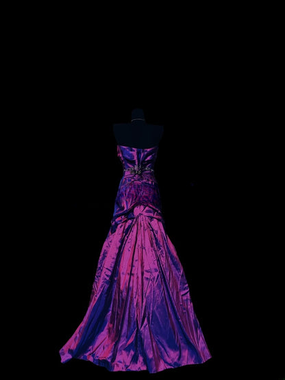 Vintage Mermaid 80s Sweetheart Purple Long Prom Dress With Ruffled Inspiration Party For Womens Formal Dresses RB8872