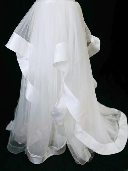 Pretty Ball Gown Straps White Tulle With Ruffled Long 15 Quinceanera Dresses Photo Ideas Formal Outfit RB6030