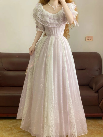 Chic A line Lace With Layers Prom Dress For Women Evening Party Gown RB9155