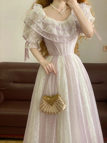 Chic A line Lace With Layers Prom Dress For Women Evening Party Gown RB9155