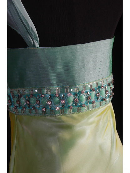 Classy Prom Dresses 1950s Mermaid One Shoulder Yellow Vintage Long Parties Gowns Evening Dress AS235