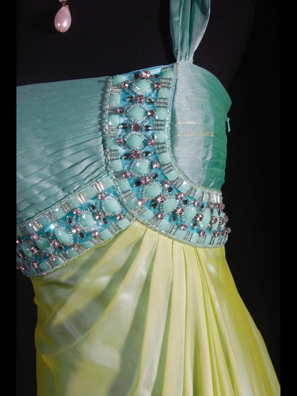 Classy Prom Dresses 1950s Mermaid One Shoulder Yellow Vintage Long Parties Gowns Evening Dress AS235