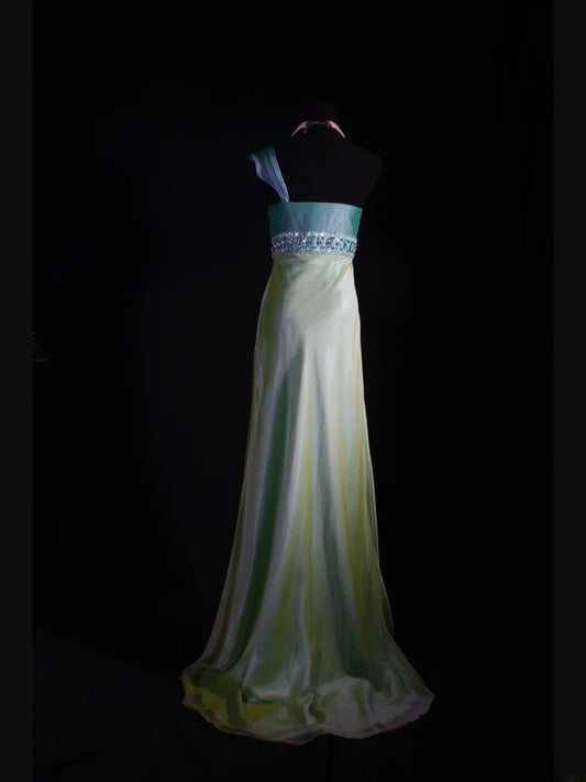 Classy Prom Dresses 1950s Mermaid One Shoulder Yellow Vintage Long Parties Gowns Evening Dress AS235