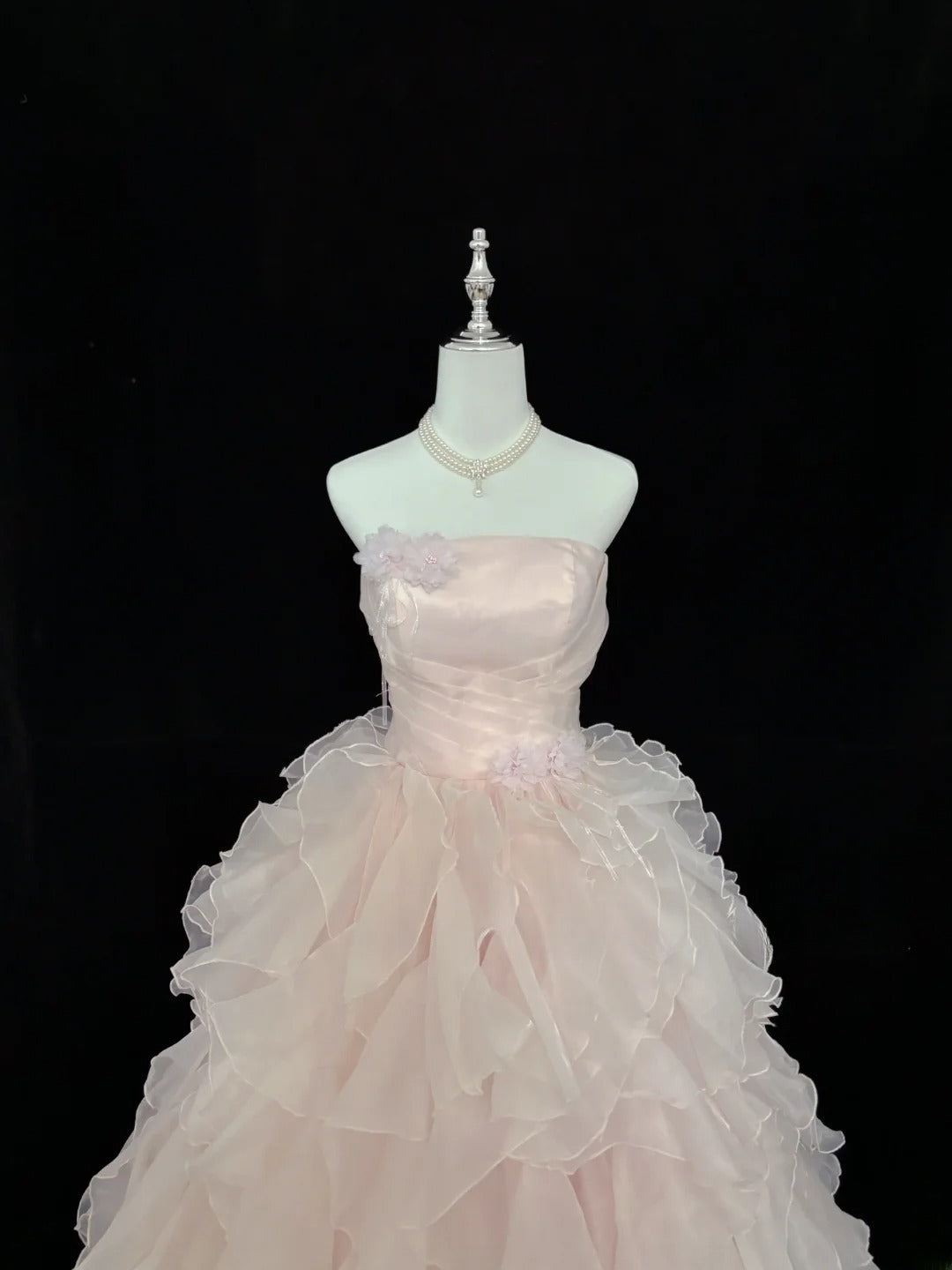 Fairytale Dream Ball Gowns Strapless Light Pink Poofy Long Quince Dress Sweet 16 Ideas Quinceanera Dresses Vestidos De 15anos RB7636
