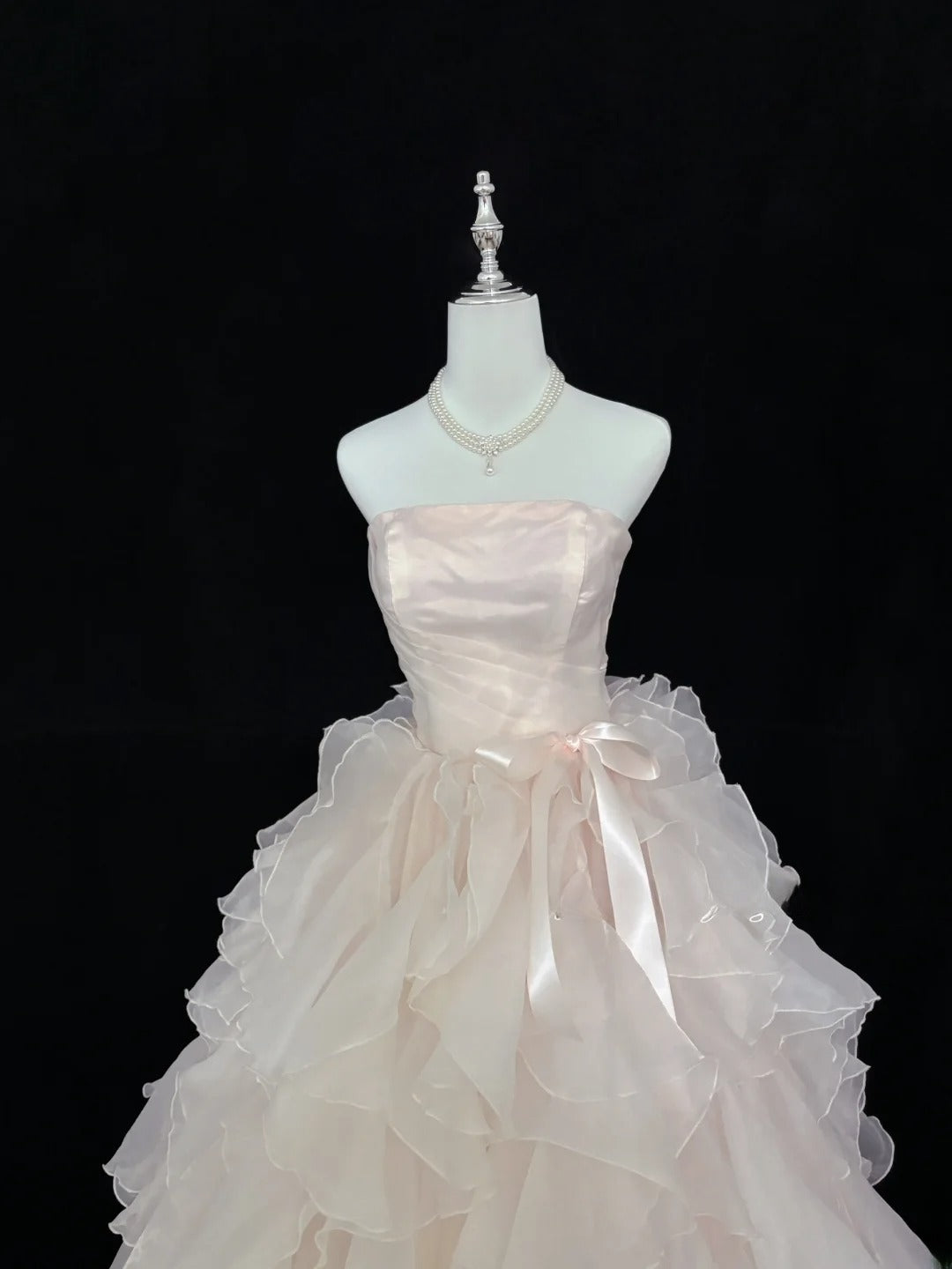 Fairytale Dream Ball Gowns Strapless Light Pink Poofy Long Quince Dress Sweet 16 Ideas Quinceanera Dresses Vestidos De 15 anos RB7638