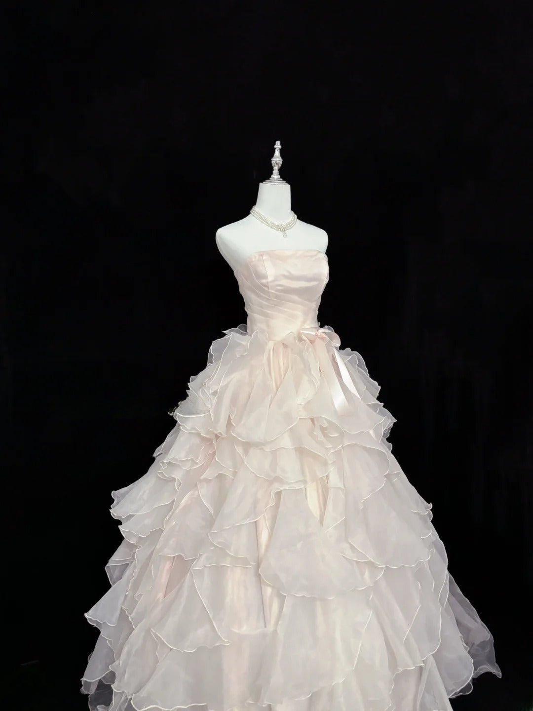 Fairytale Dream Ball Gowns Strapless Light Pink Poofy Long Quince Dress Sweet 16 Ideas Quinceanera Dresses Vestidos De 15 anos RB7638