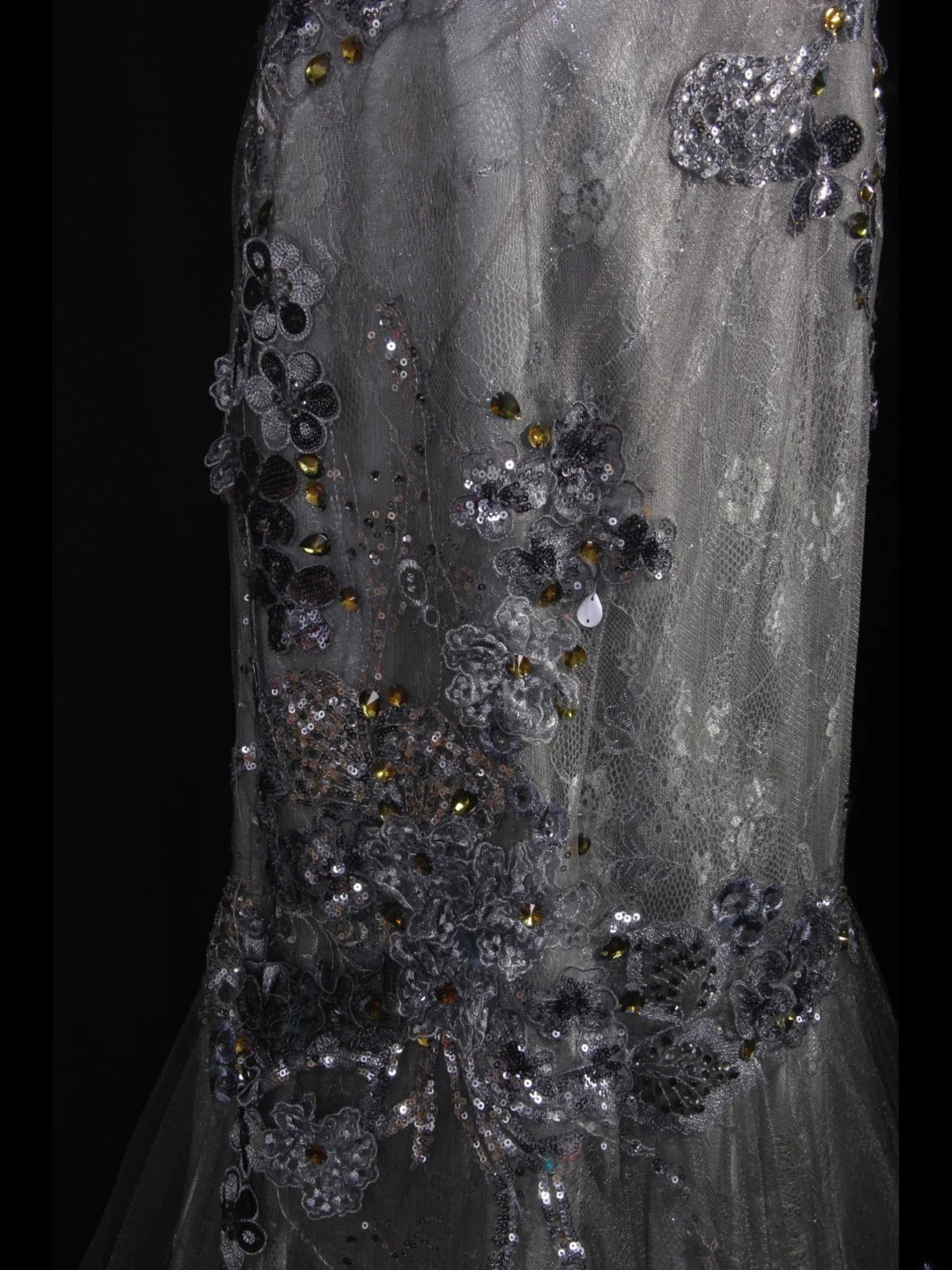 Classy Prom Dresses 1950s Mermaid Spaghetti Strap Silver Gray Lace With Beaded Long Parties Gowns Evening Dress AS242