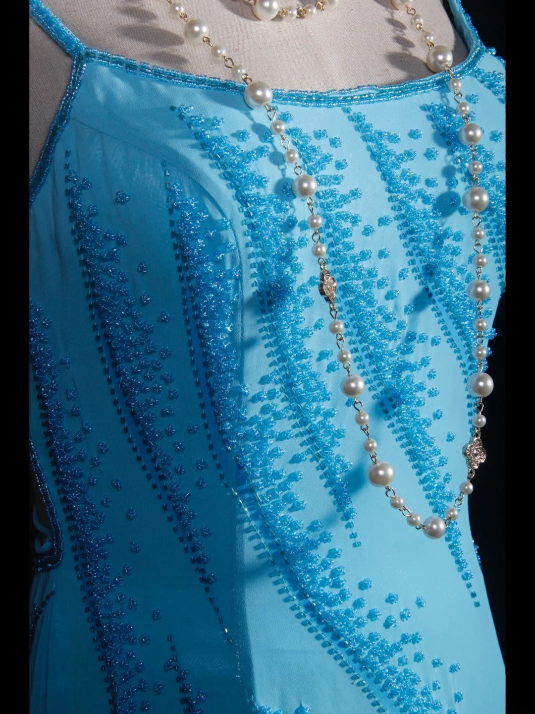Vintage 50s Mermaid Spaghetti Straps Light Sky Blue Chiffon Backless Prom Dress Long Party Gowns Evening Dresses AS247
