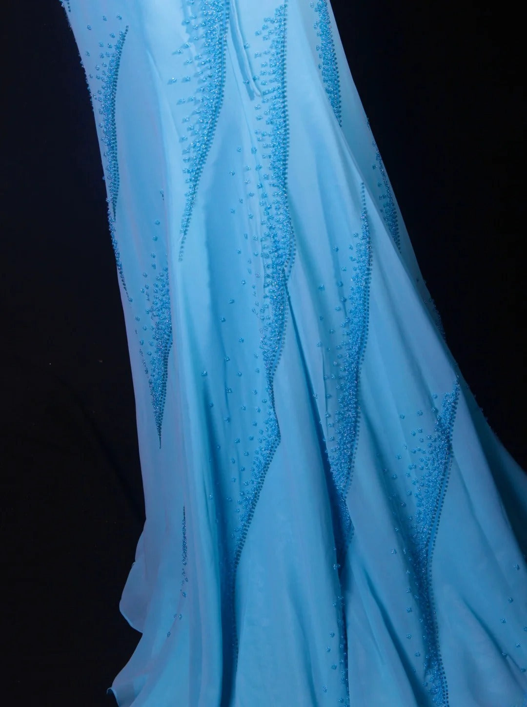 Vintage 50s Mermaid Spaghetti Straps Light Sky Blue Chiffon Backless Prom Dress Long Party Gowns Evening Dresses AS247