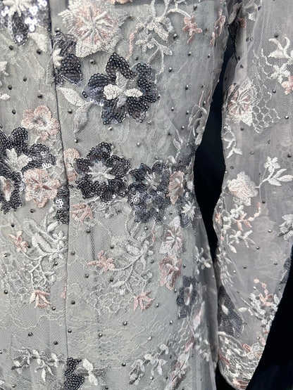 Vintage 90s Prom Dresses A Line Scoop Lace With Long Sleeves Party Gown Formal Outfits RB6100