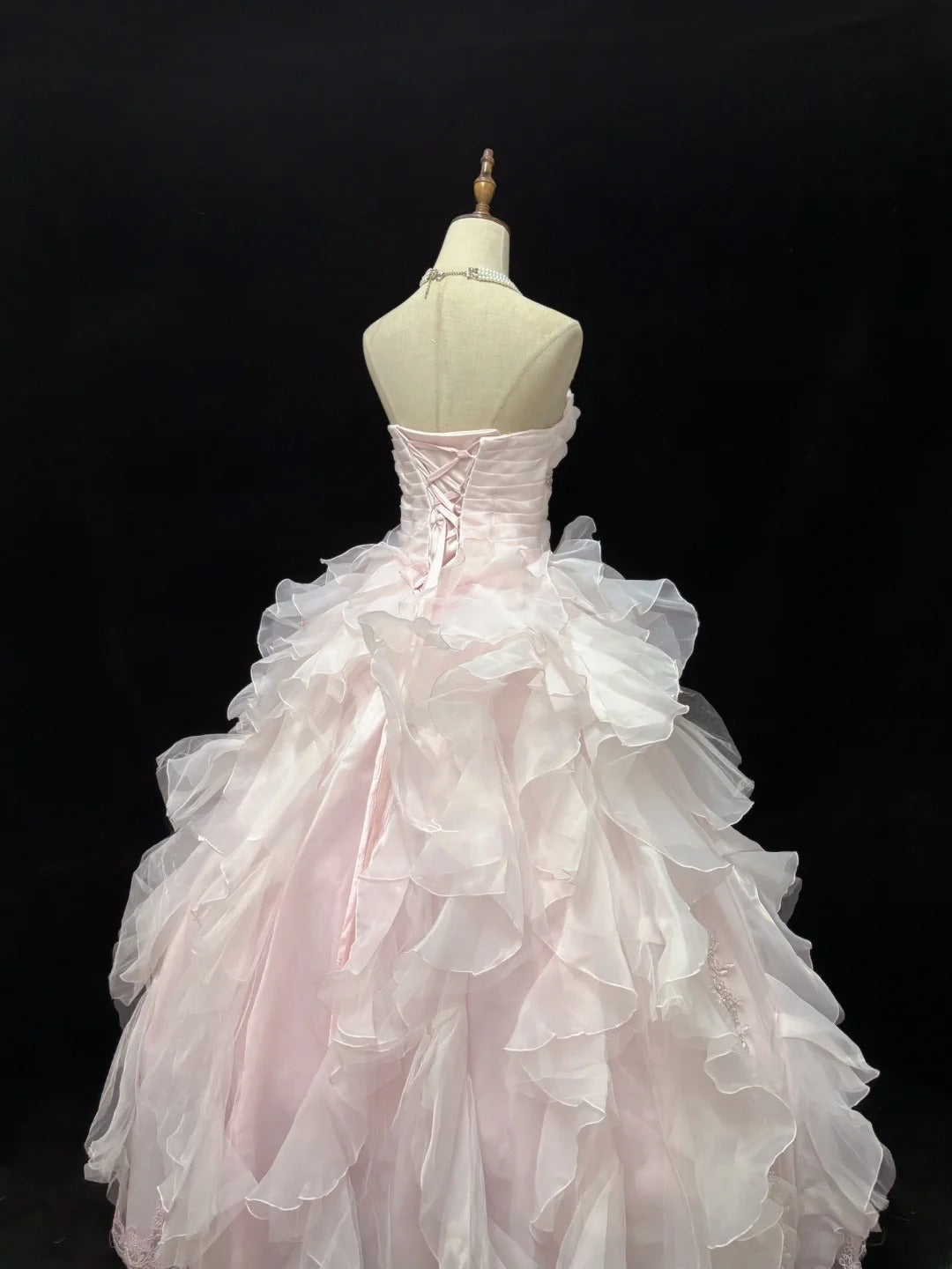 Elegant Ball Gowns Sweetheart Pink Poofy Long With Tiered Layers Tulle Quince Dress Sweet 16 inspo Quinceanera Dresses Vestidos De 15 anos RB7648