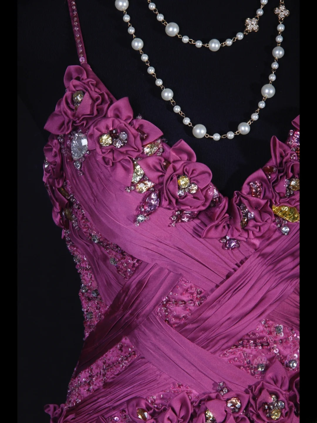 Classy Prom Dresses 1950s A line Spaghetti Straps Grape Tulle Long Parties Gowns Evening Dress AS249