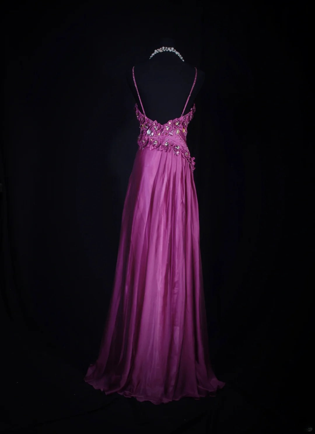 Classy Prom Dresses 1950s A line Spaghetti Straps Grape Tulle Long Parties Gowns Evening Dress AS249