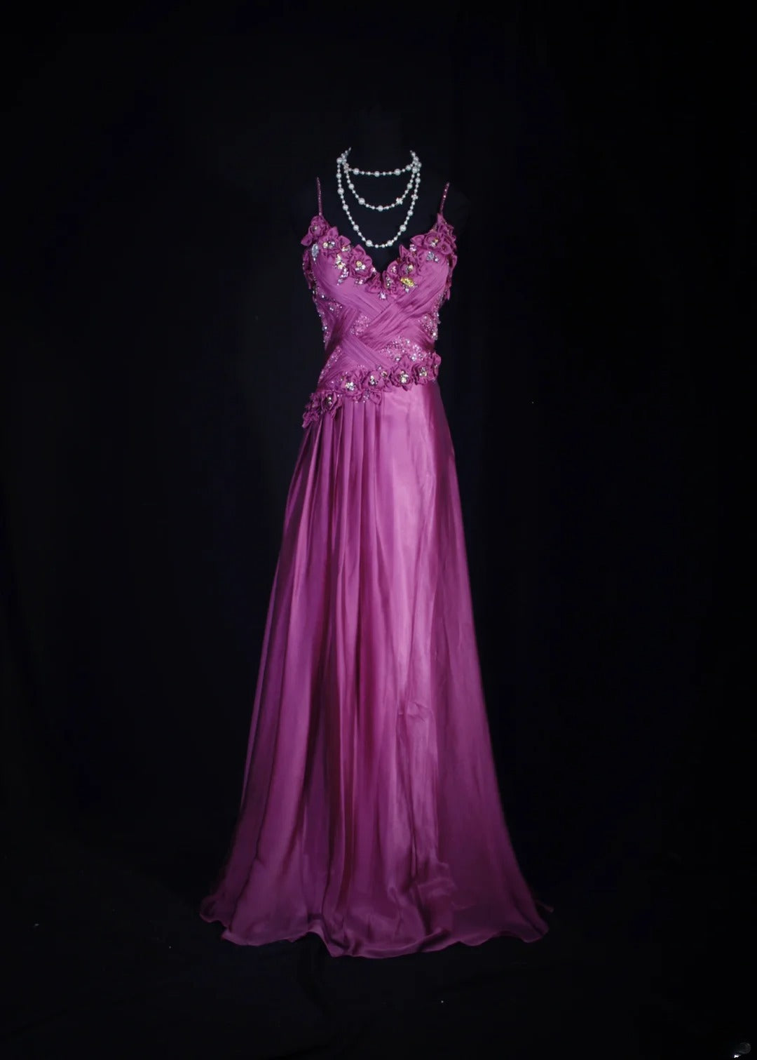 Classy Prom Dresses 1950s A line Spaghetti Straps Grape Tulle Long Parties Gowns Evening Dress AS249