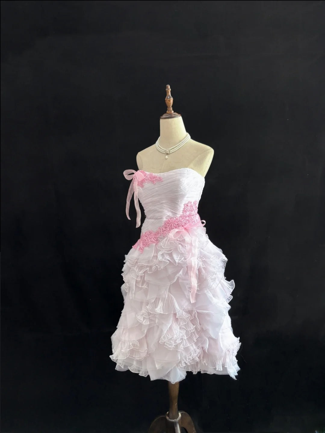 Cute Homecoming Dresses Ball Gown Knee Length Strapless Pink Birthday Cocktail Dress Ideas Outfits RB7651