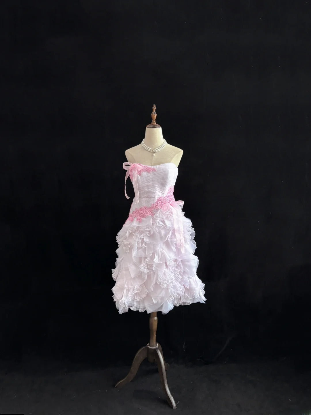 Cute Homecoming Dresses Ball Gown Knee Length Strapless Pink Birthday Cocktail Dress Ideas Outfits RB7651