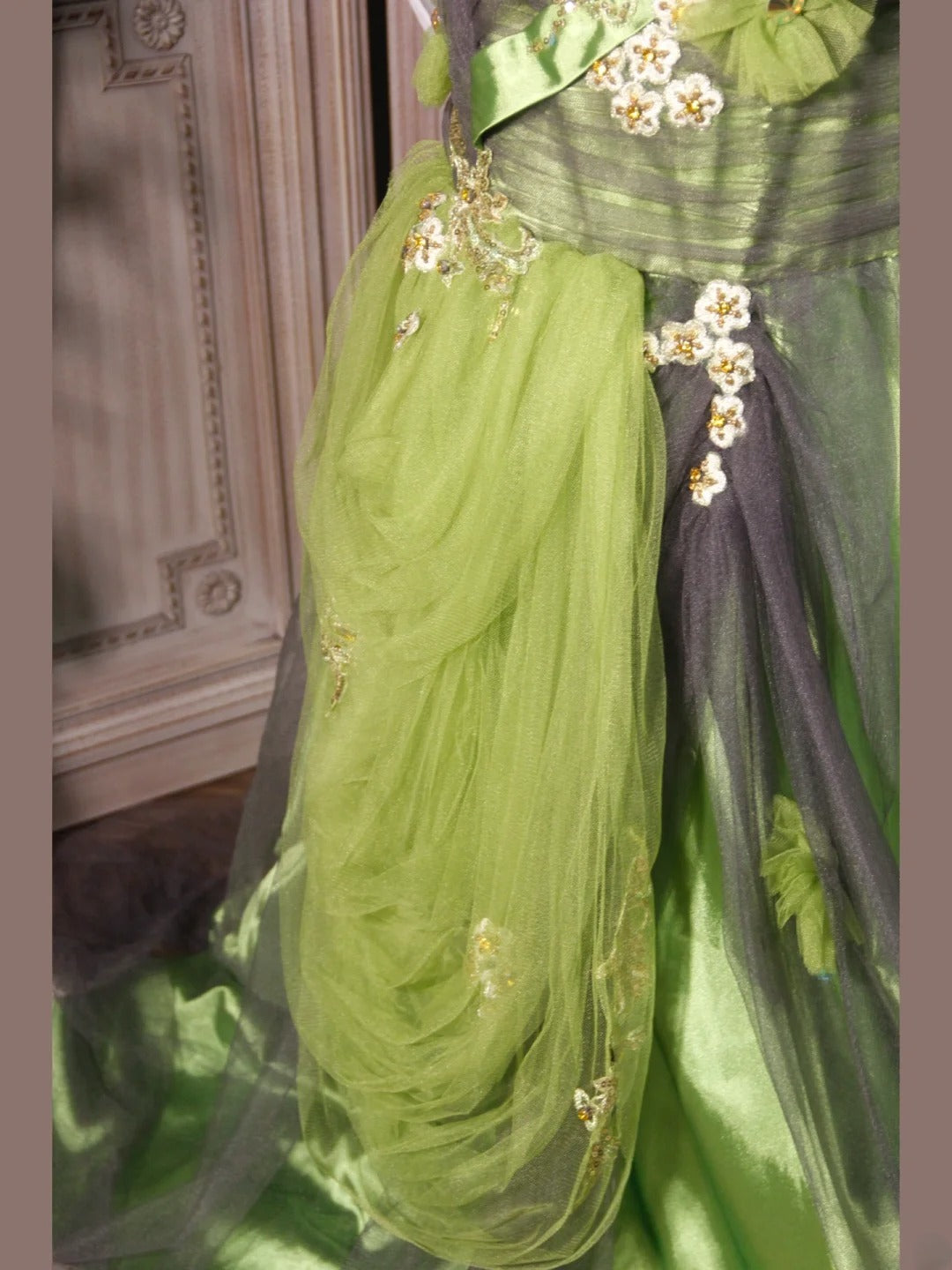 Classy Prom Dresses 1950s Mermaid Spaghetti Straps Green Tulle Long Parties Gowns Evening Dress AS252