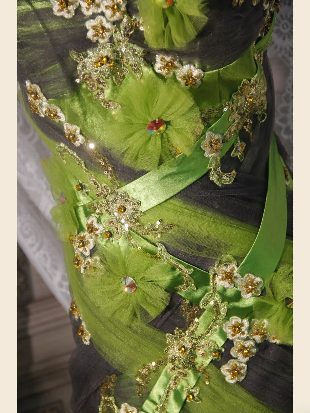 Classy Prom Dresses 1950s Mermaid Spaghetti Straps Green Tulle Long Parties Gowns Evening Dress AS252