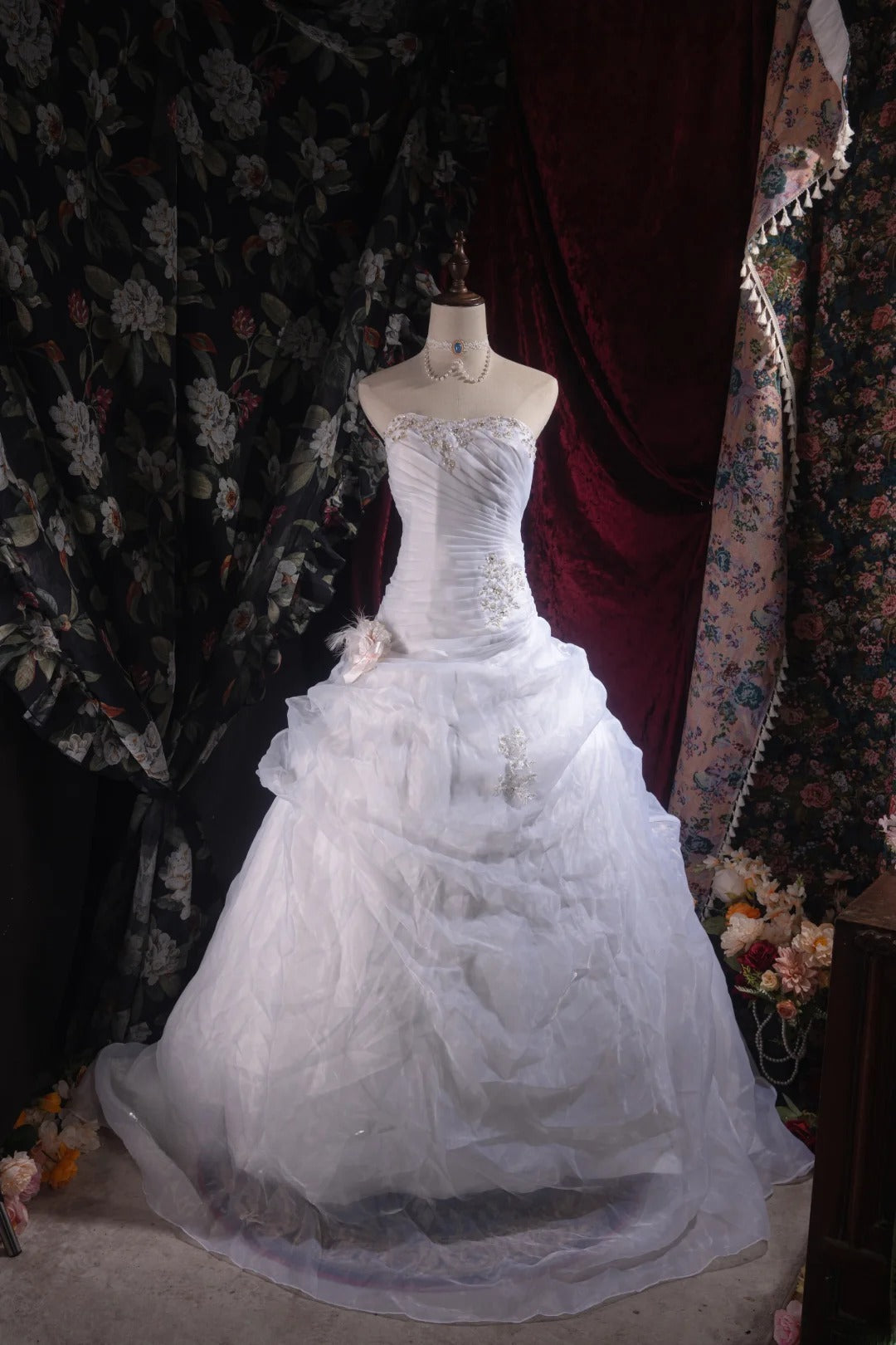 Vintage Ball Gown Sweetheart White Tulle 2000s With Appliqued Long Autumn Winter Bridal Dress Wedding Dresses RB8513