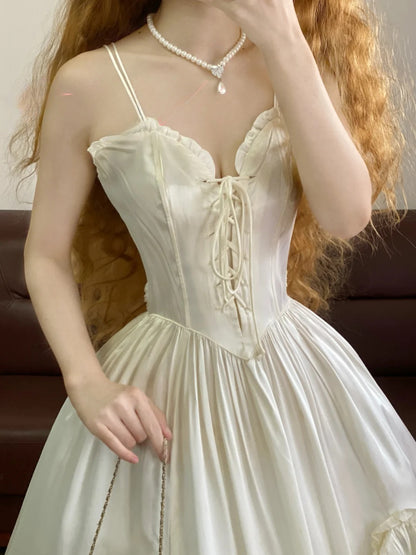 Prom Dress Elegant Spaghetti Straps White Floor Length Formal Evening Gown for Women Graduation Party RB9244