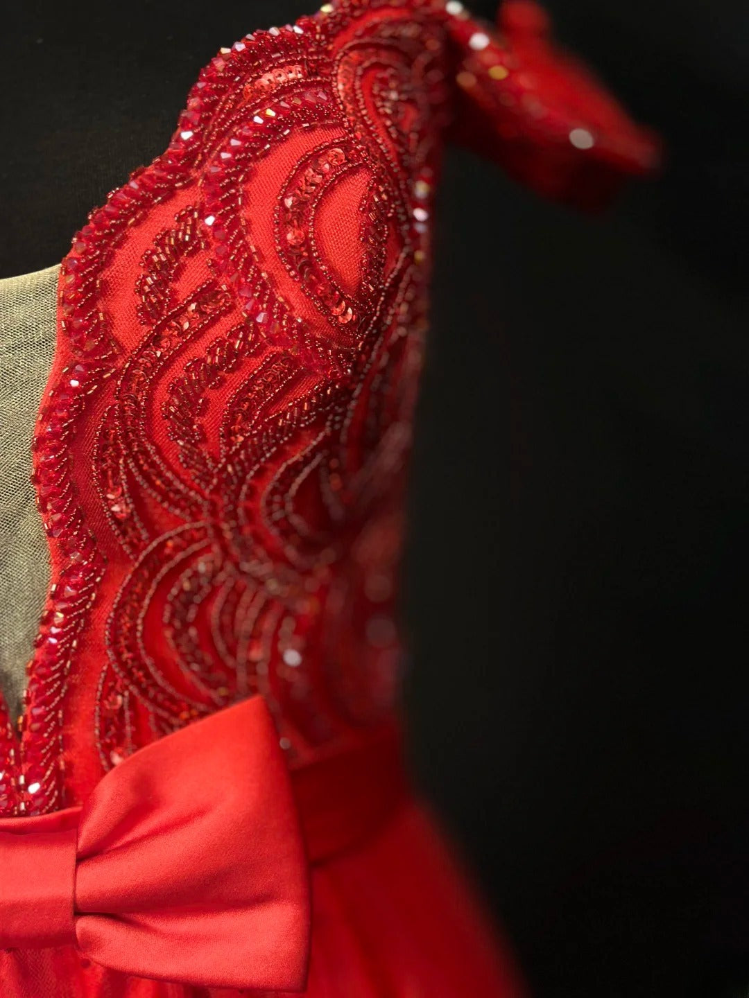 Vintage 90s Prom Dresses Ball Gown Off The Shoulder Red Tiered Layers With Beading Party Gown Formal Outfits RB6105