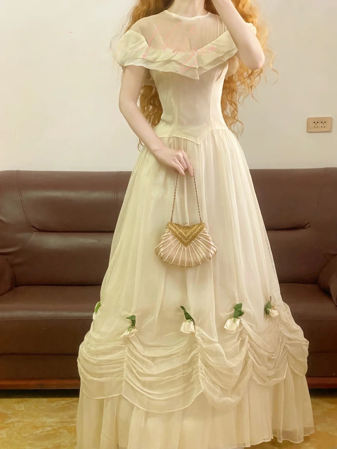 Prom Dress Elegant Scoop Neck White Tulle Floor Length Formal Evening Gown for Women Graduation Party RB9248
