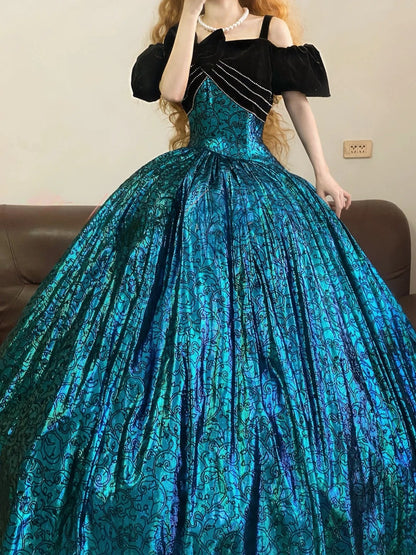 Prom Dress Elegant Straps Neck Blue Satin Floor Length Formal Evening Gown for Women Graduation Party RB9249