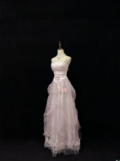 Classy Ball Gowns Straps Pink Poofy Long With Appliued Lace Quince Dress Sweet 16 inspo Quinceanera Dresses Vestidos De 15 anos RB7659
