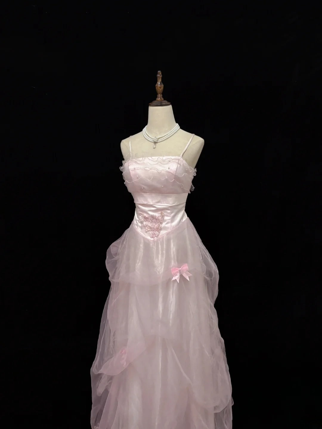 Classy Ball Gowns Straps Pink Poofy Long With Appliued Lace Quince Dress Sweet 16 inspo Quinceanera Dresses Vestidos De 15 anos RB7659